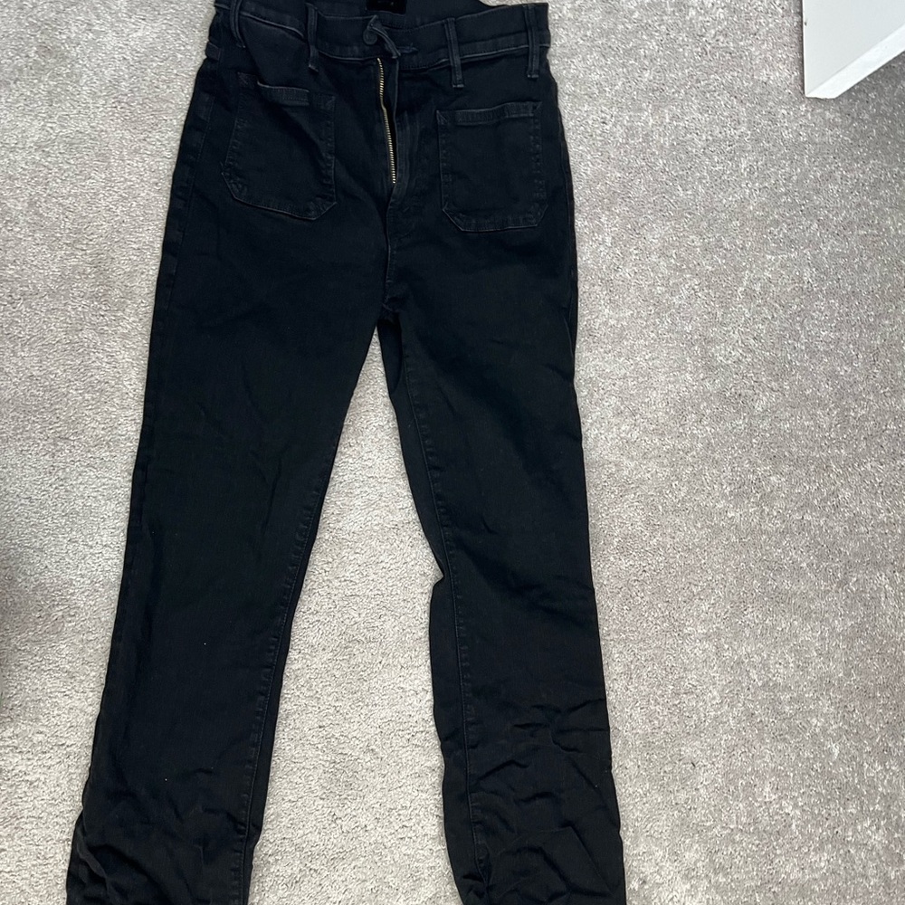 MOTHER Black Ankle & Cropped Jeans